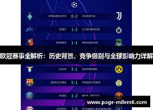 欧冠赛事全解析：历史背景、竞争级别与全球影响力详解