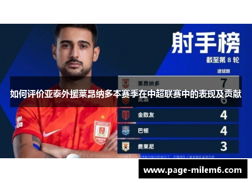 如何评价亚泰外援莱昂纳多本赛季在中超联赛中的表现及贡献